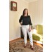 Embroidered blouse "Moon Light" beads handmade